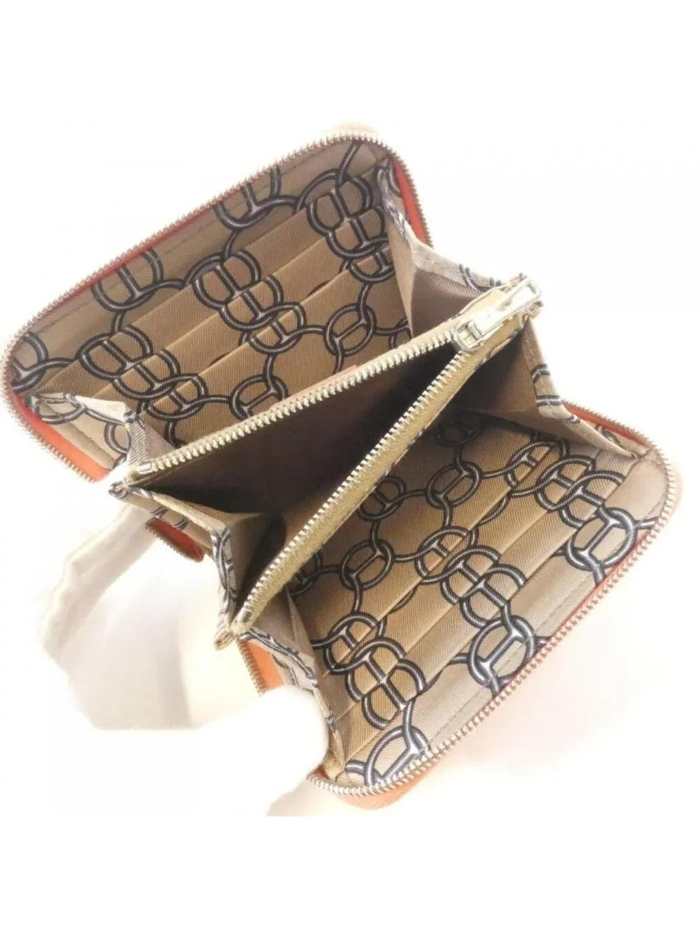 Hermes Grand Fil D'argent Silk in Compact Wallet